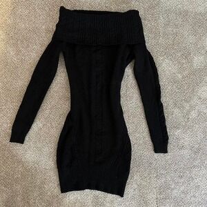 Medium Bebe Black Knit Sweater‎ Dress